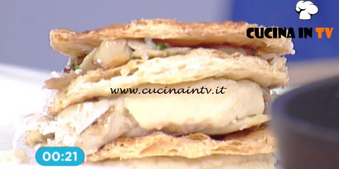 La Prova del Cuoco - Millefoglie di Arlettes con porcini e crema di patate ricetta Riccardo Facchini