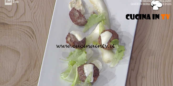 La Prova del Cuoco - Polpette con cipollotti brasati e mozzarella ricetta Mauro Improta