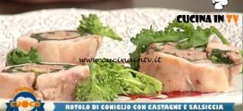 La Prova del Cuoco - ricetta Rotolo di coniglio con castagne e salsiccia di Marco Bottega