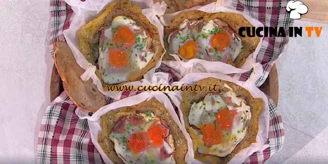 È sempre mezzogiorno | Cestini di rosti con uova e speck ricetta Barbara De Nigris